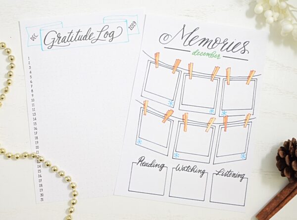 December bullet journal printables