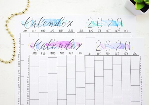 Printable bullet journal calendex