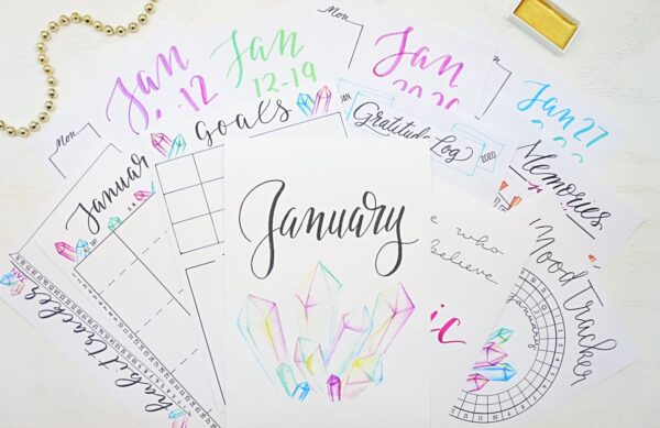 January bullet journal printables