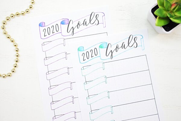 Printable 2020 bullet journal goals