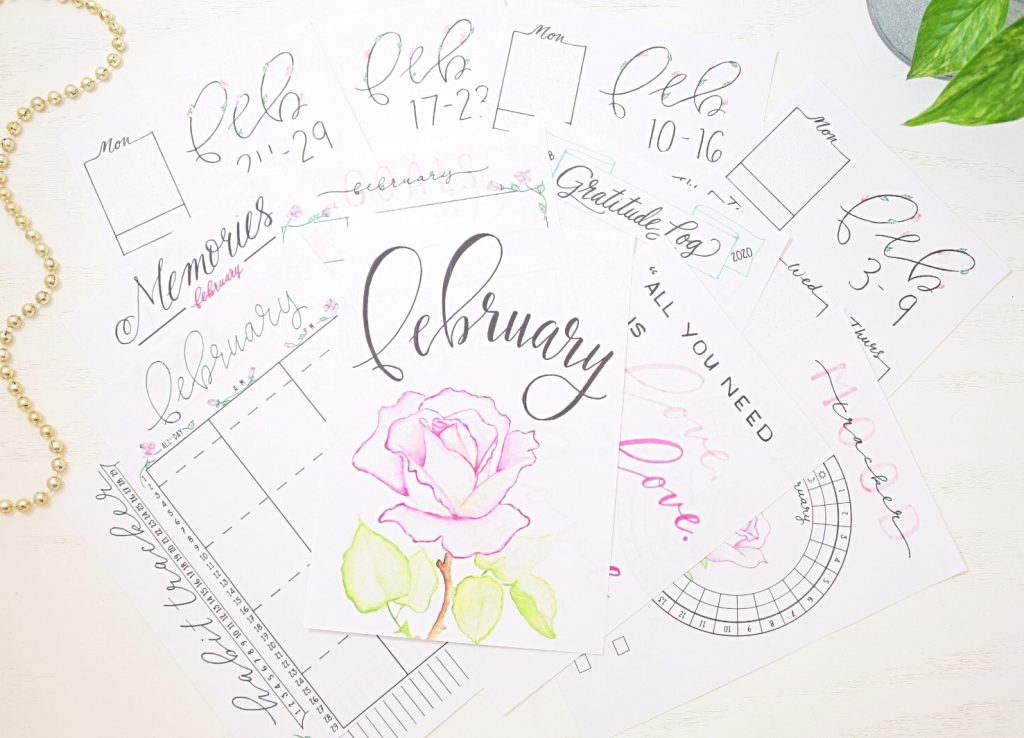 February bullet journal printables.