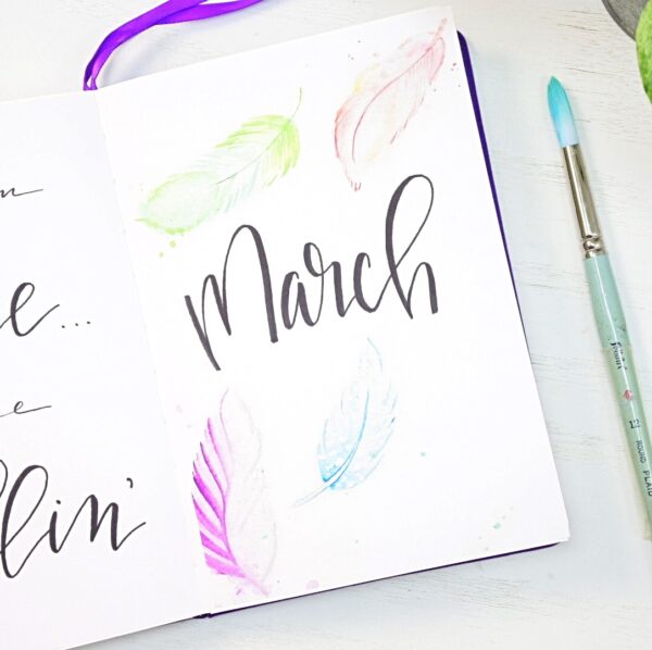 March bullet journal cover page