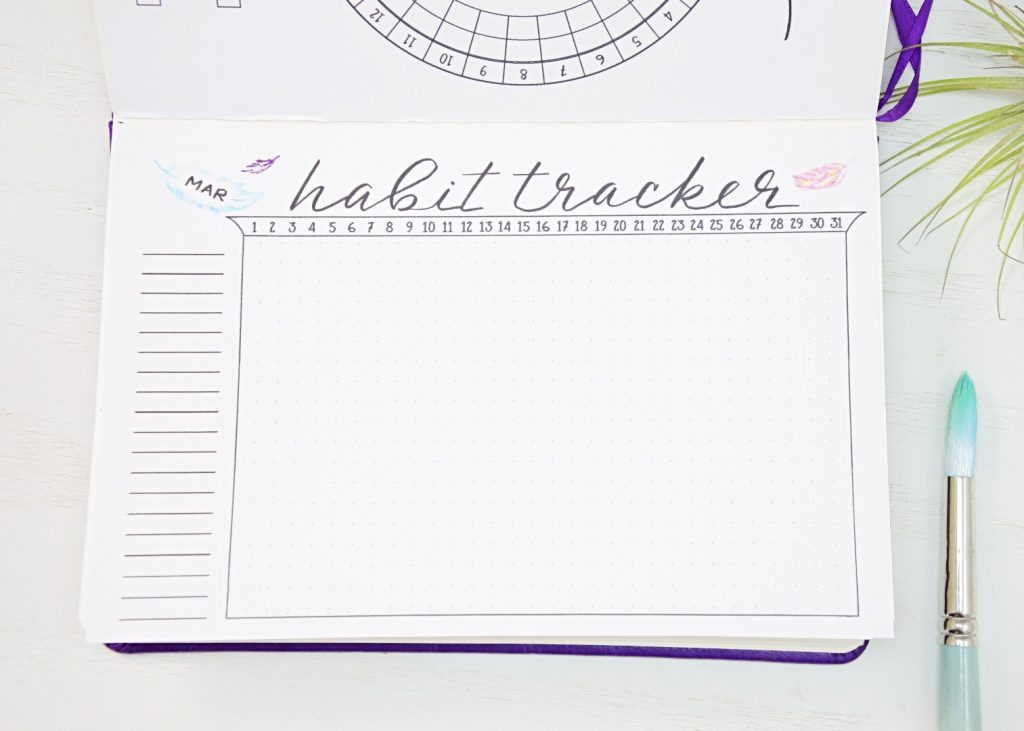 March bullet journal habit trakcer