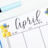 April bullet journal theme bees