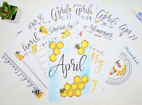 April bullet journal printables