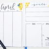 April bullet journal calendar