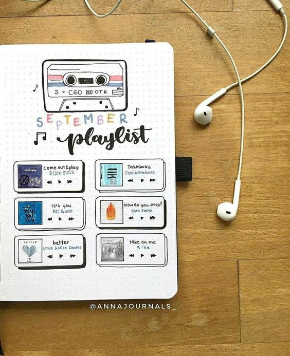 Bullet Journal Playlist Spread