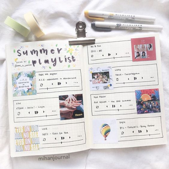 Bullet Journal Playlist Spread