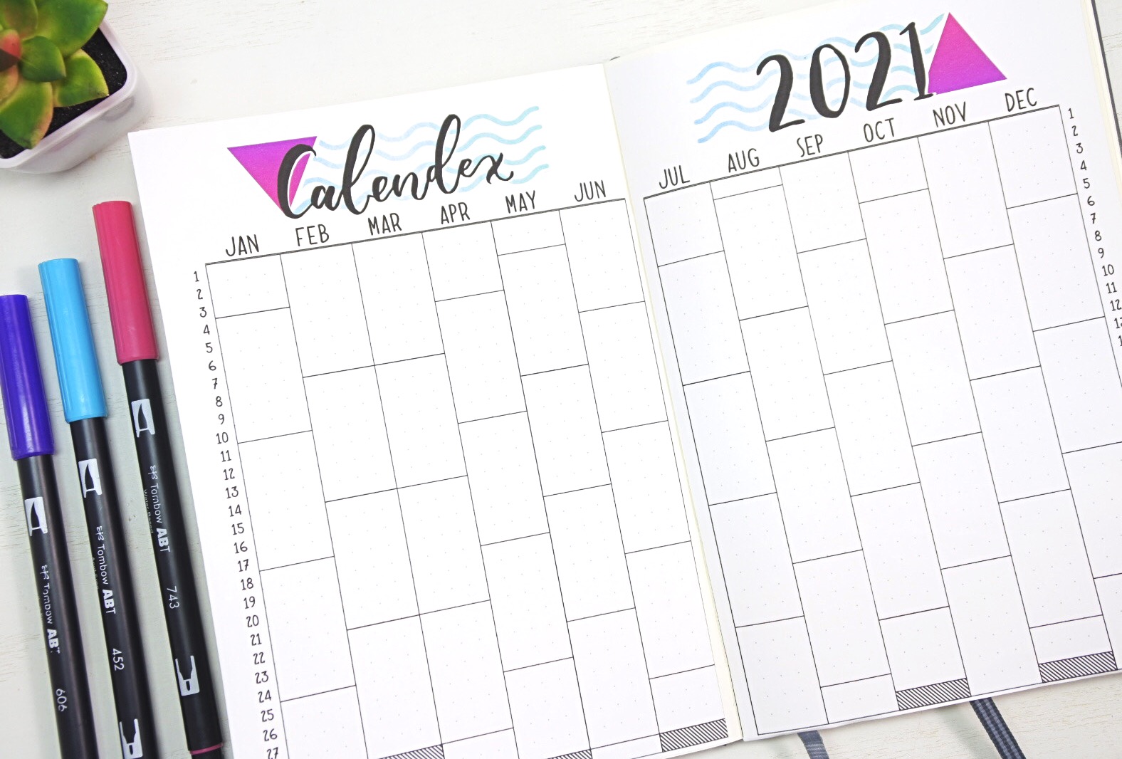 2021 bullet journal calendex