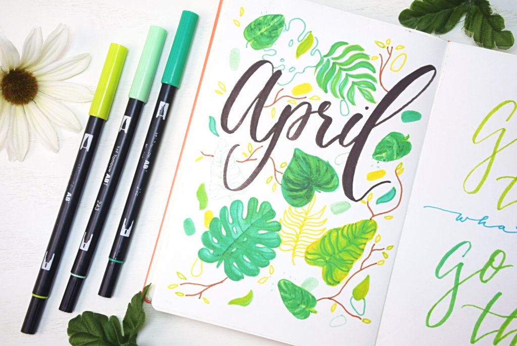 April 2021 Bullet Journal Welcome Page