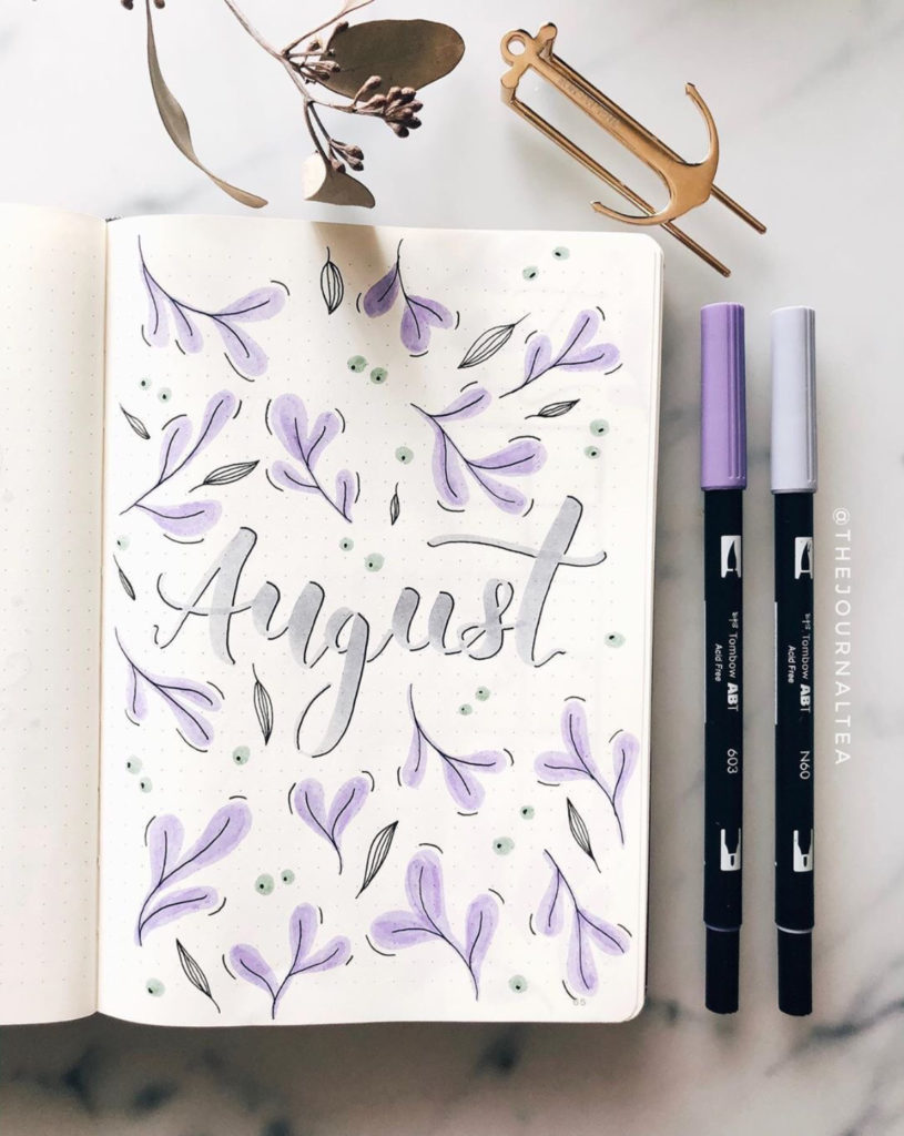 Lavender Bullet Journal Cover Page