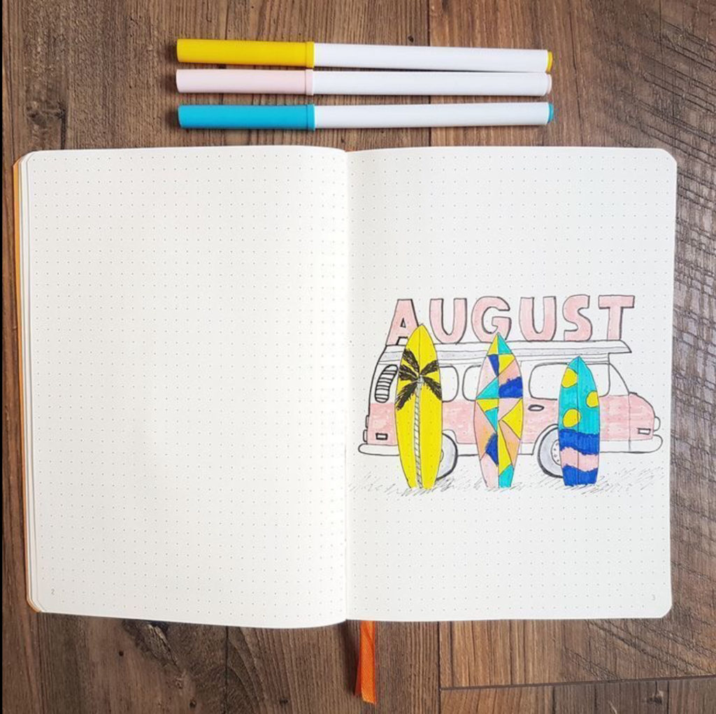 Surf Board Bullet Journal Theme