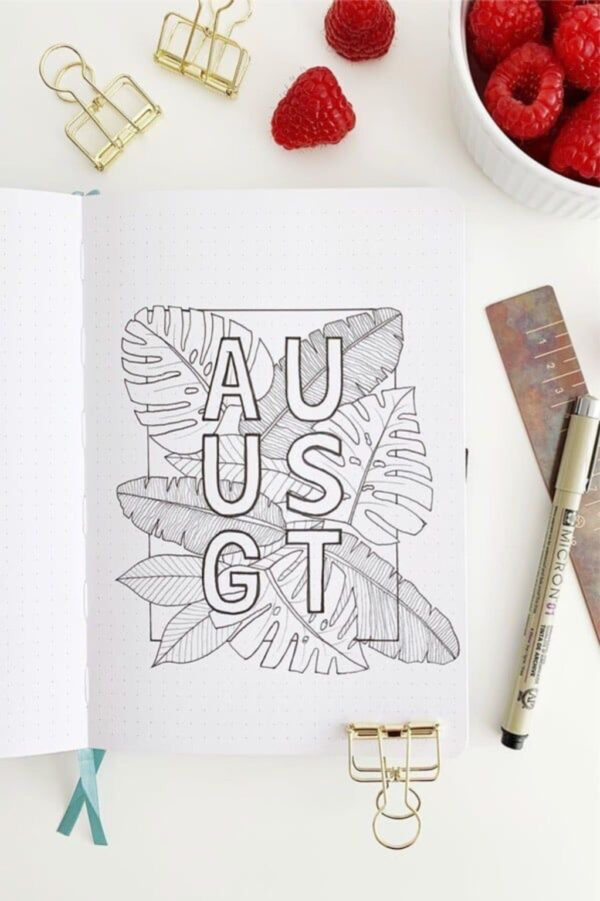 20+ August Bullet Journal Cover Page Themes! ⋆ Sheena of the Journal
