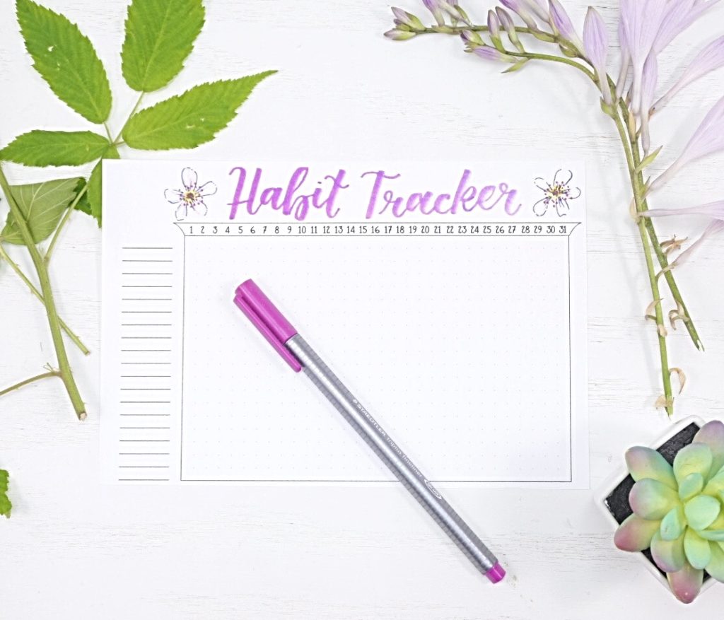 July 2021 Bullet Journal Habit Tracker