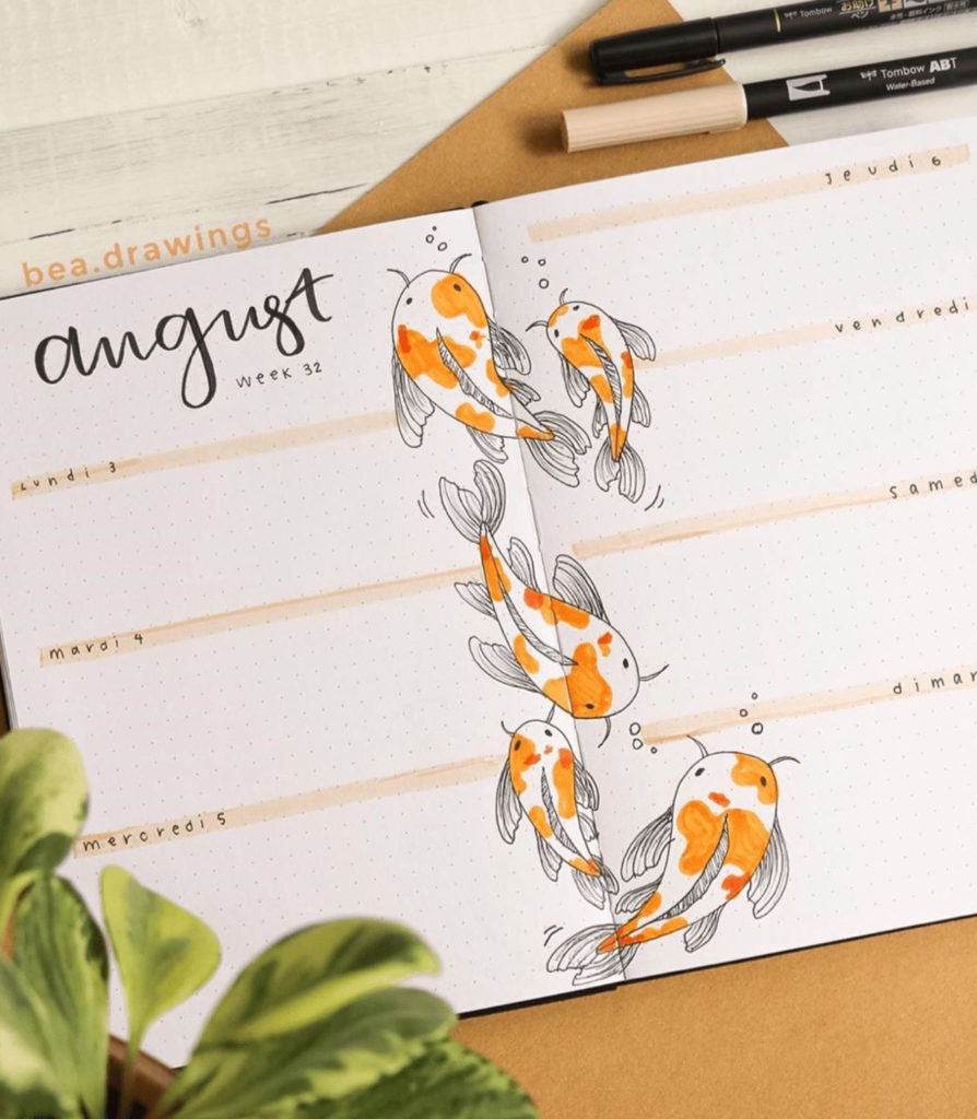 Koi Fish Bullet Journal Theme