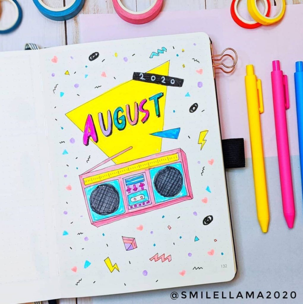 80s Bullet Journal Theme