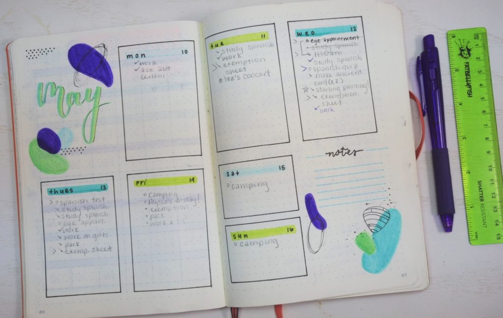 Bullet Journal Weekly Spread