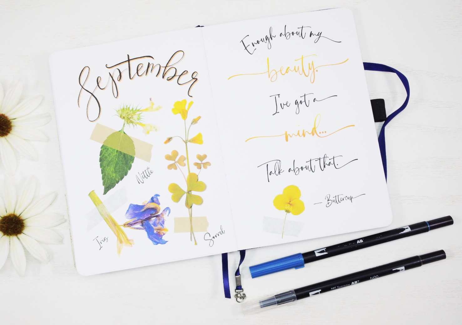 september 2021 bullet journal set up