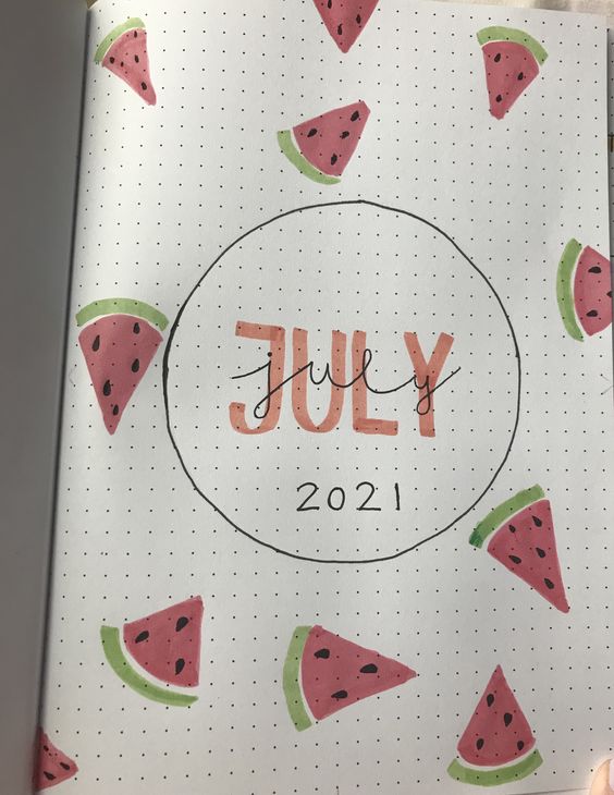 July bullet journal title page