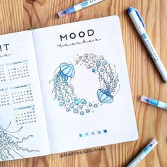 aesthetic bullet journal mood spread