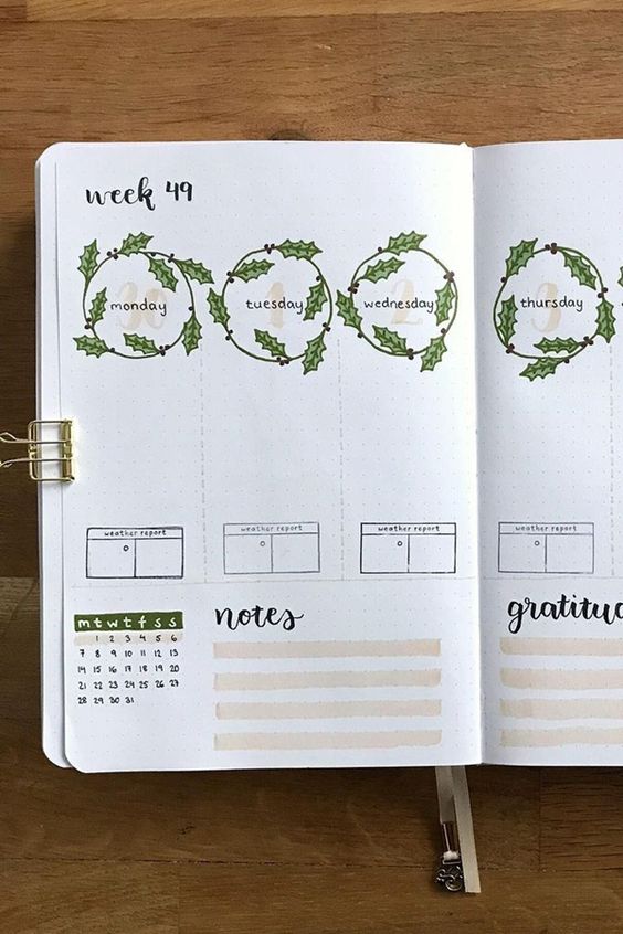 Christmas bullet journal theme