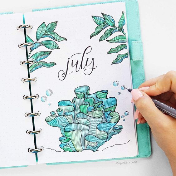 ocean themed bullet journal 