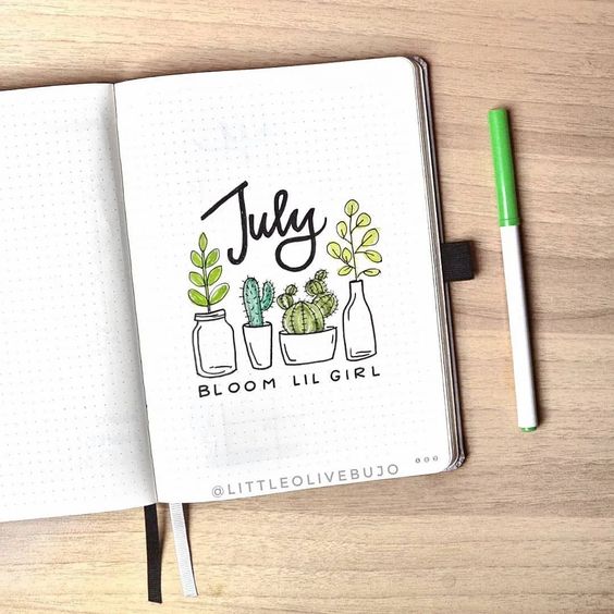 succulent bullet journal theme 