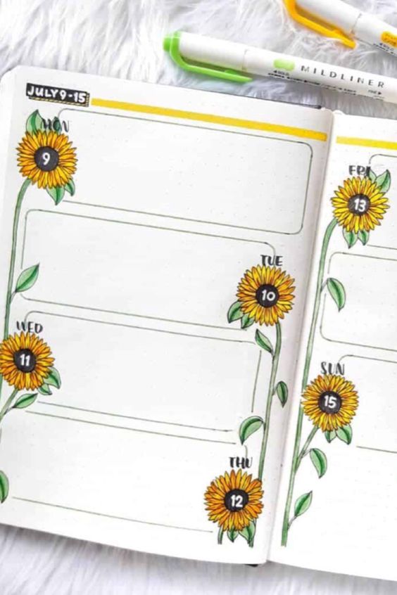 sunflower weekly spread