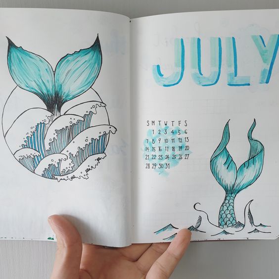 mermaid bullet journal theme 