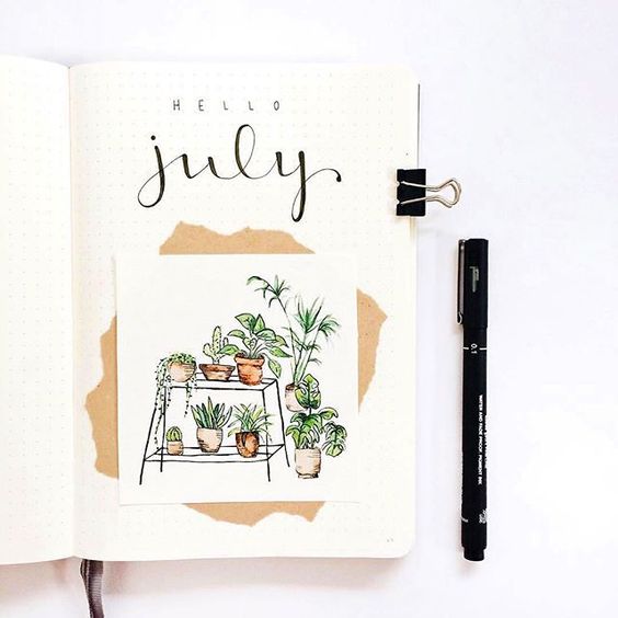 plant themed bullet journal 