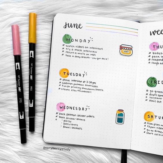 cute weekly spread idea