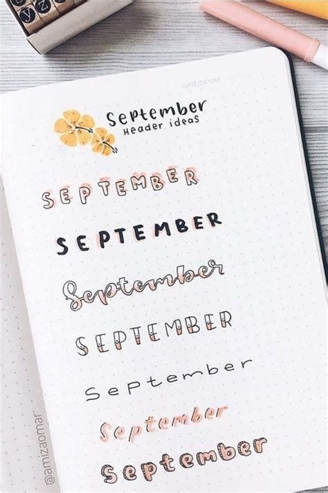 September bullet journal ideas 