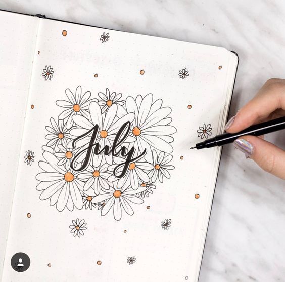 daisy doodles for bullet journal 