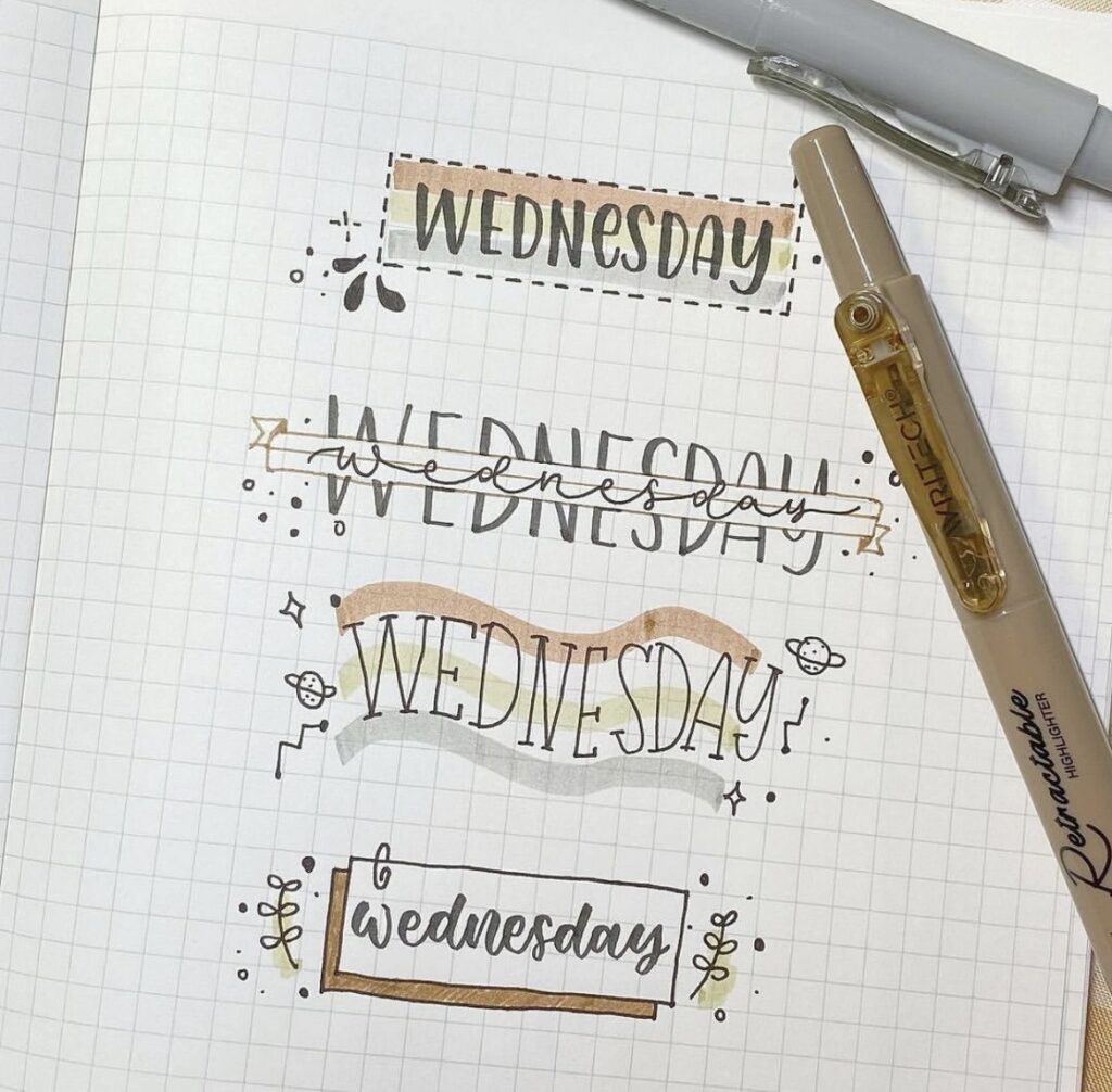 weekly bullet journal ideas 