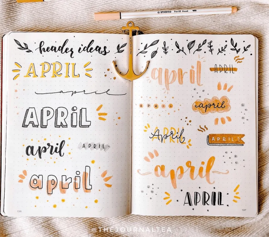 monthly bullet journal header 