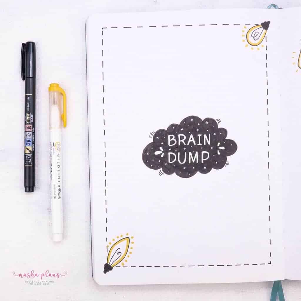 bullet journal brain dump ideas