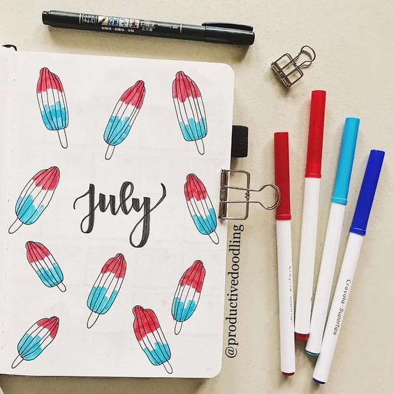 2024 July Bullet Journal Cover Ideas ⋆ Sheena of the Journal