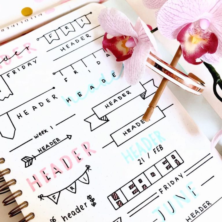 bullet journal header Inspo 