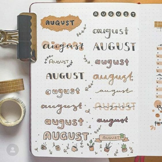 header font ideas bullet journal 