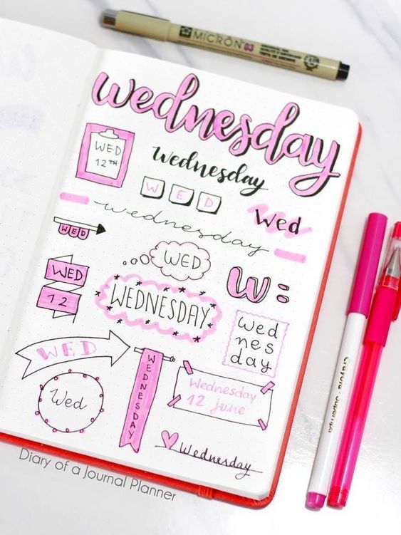 Wednesday bullet journal header 