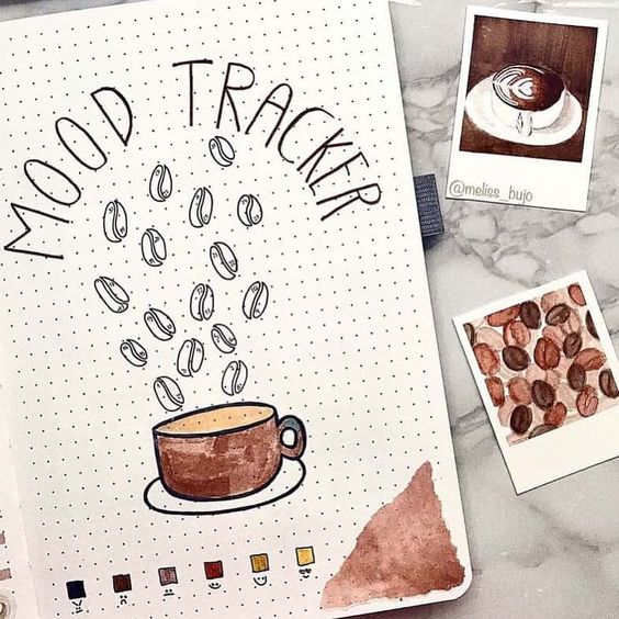 coffee bullet journal mood tracker