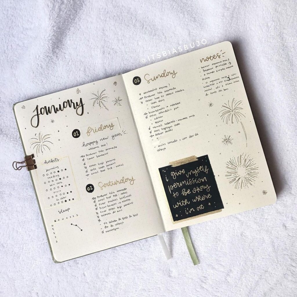 Weekly spread aesthetic 