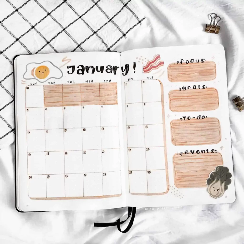 Cute calendar pages 
