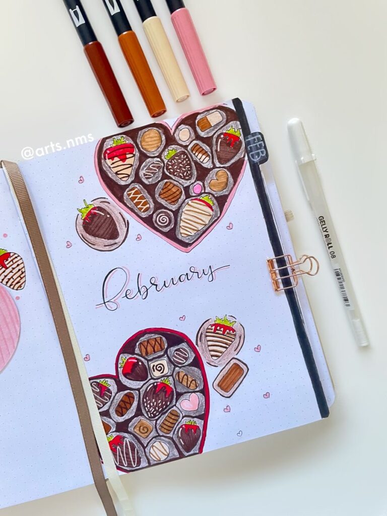 Chocolate themed bullet journal theme 