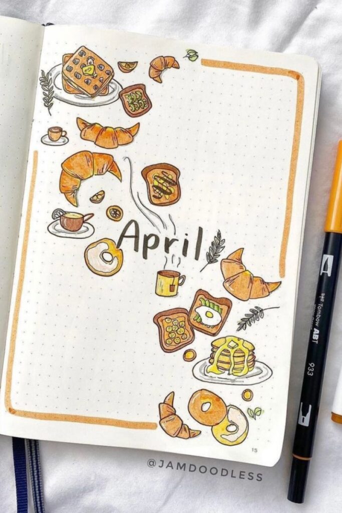 Food themed bullet journal 