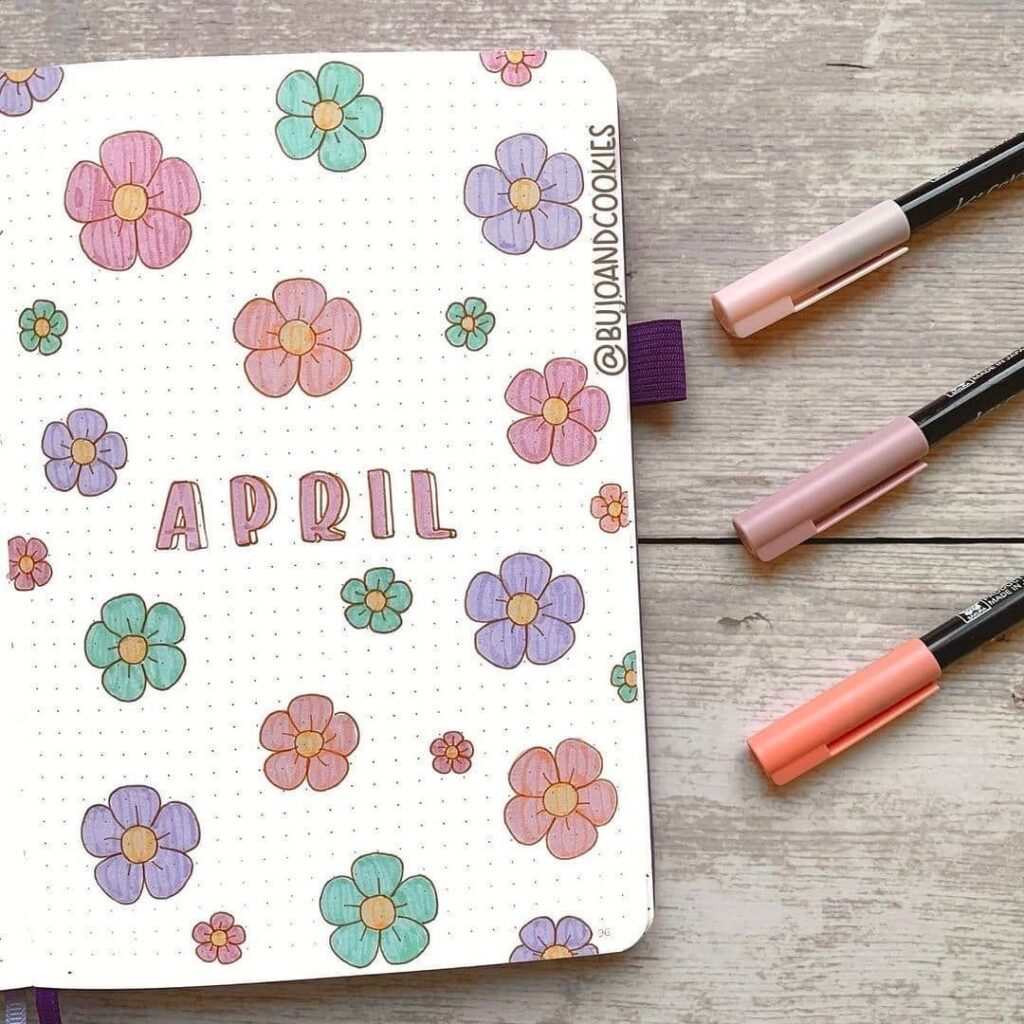 Flower themed April spread 