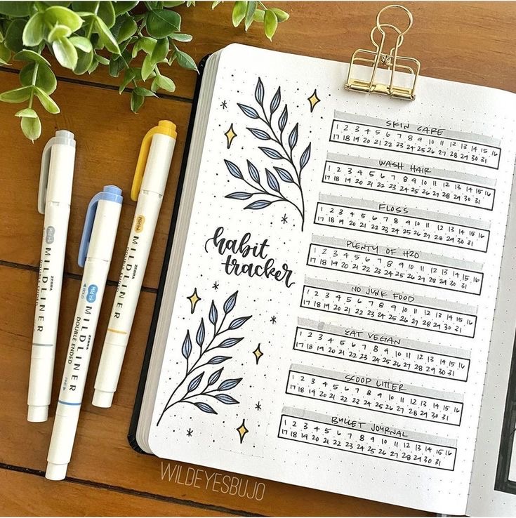 Simple bullet journal habit tracker 