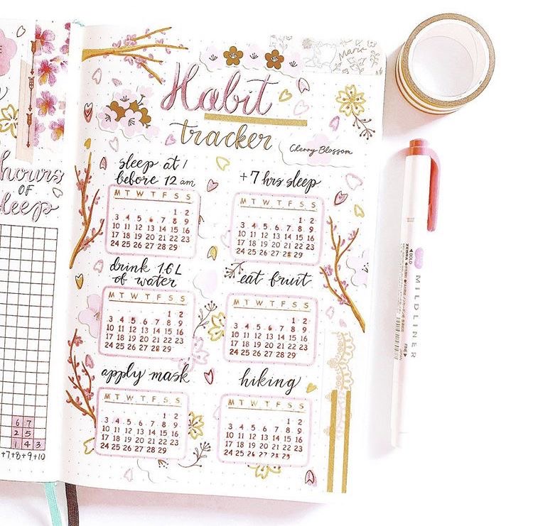 Pink habit tracker 