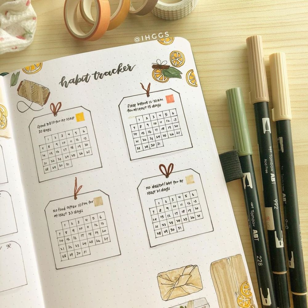 Habit tracker lemon theme 