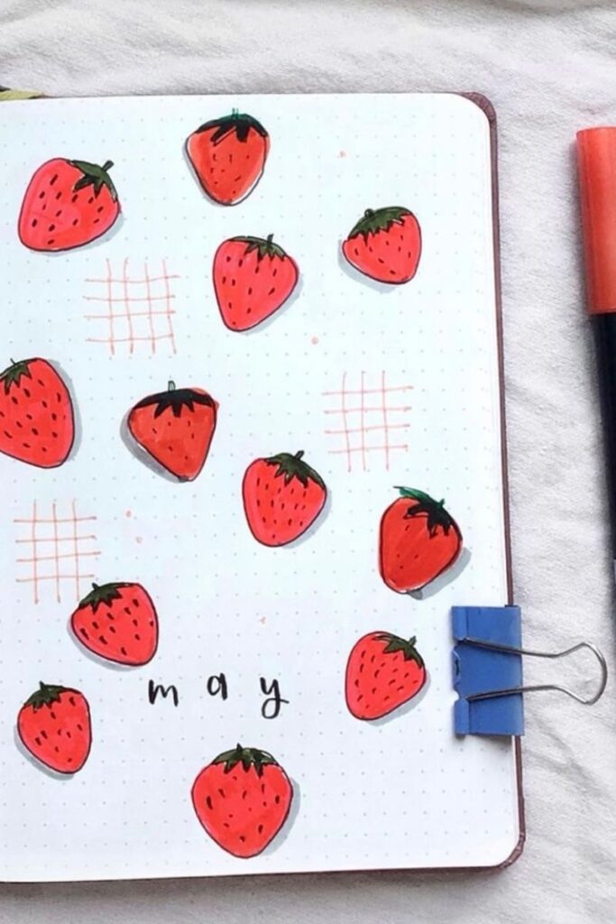 Strawberry bullet journal theme 